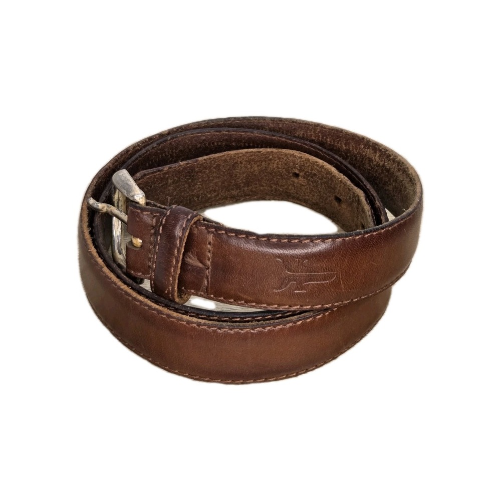 FRYE Belt. Size 38. Brown Leather. Significant Signs Of Wear.